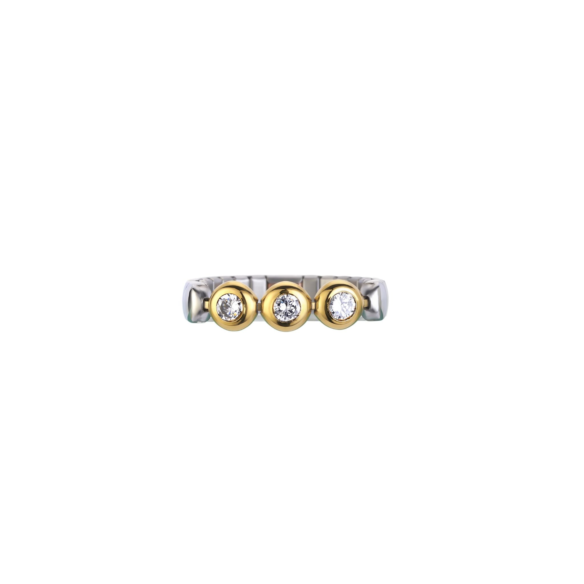 Flexi-Ring bicolor mit Steinen