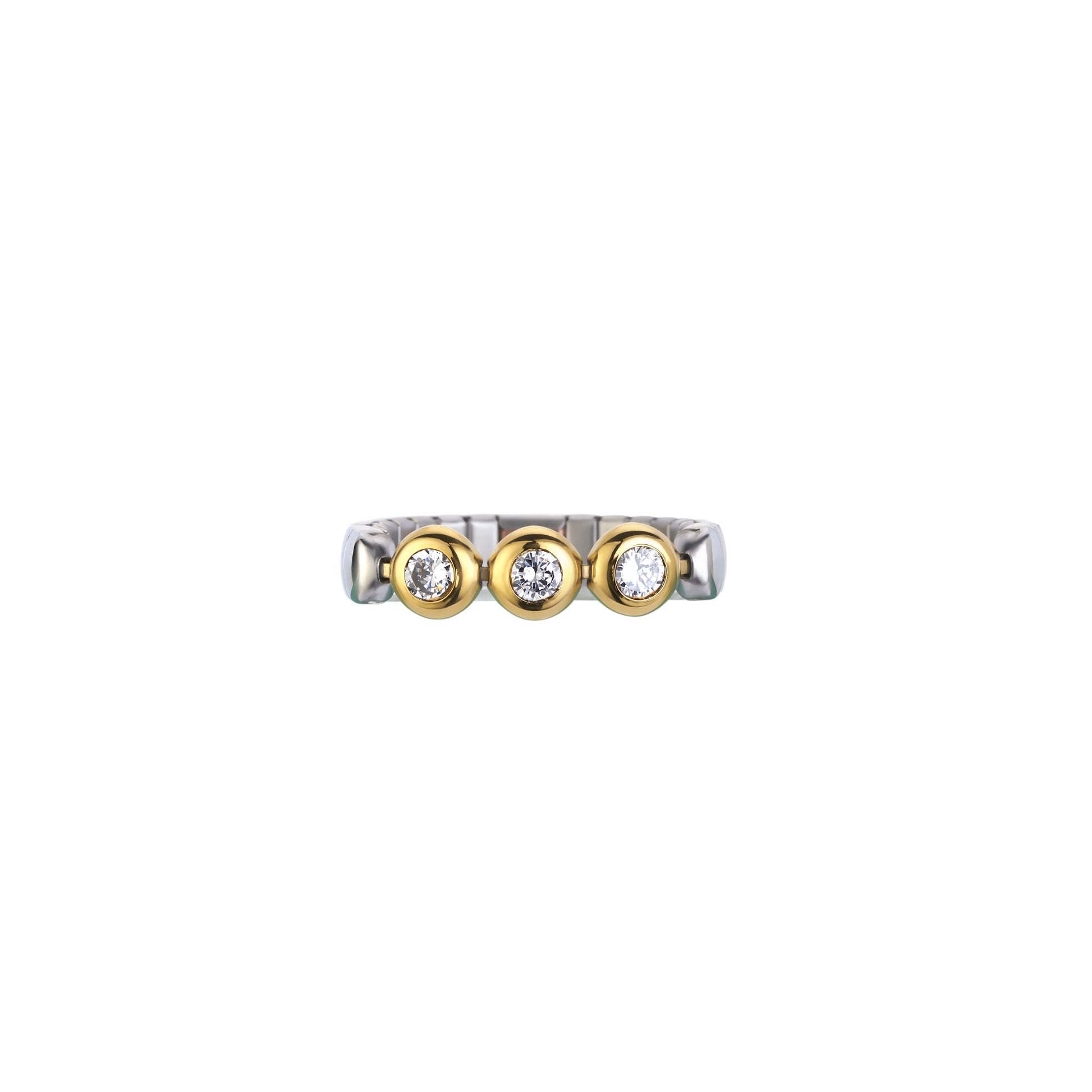 Flexi-Ring bicolor mit Steinen
