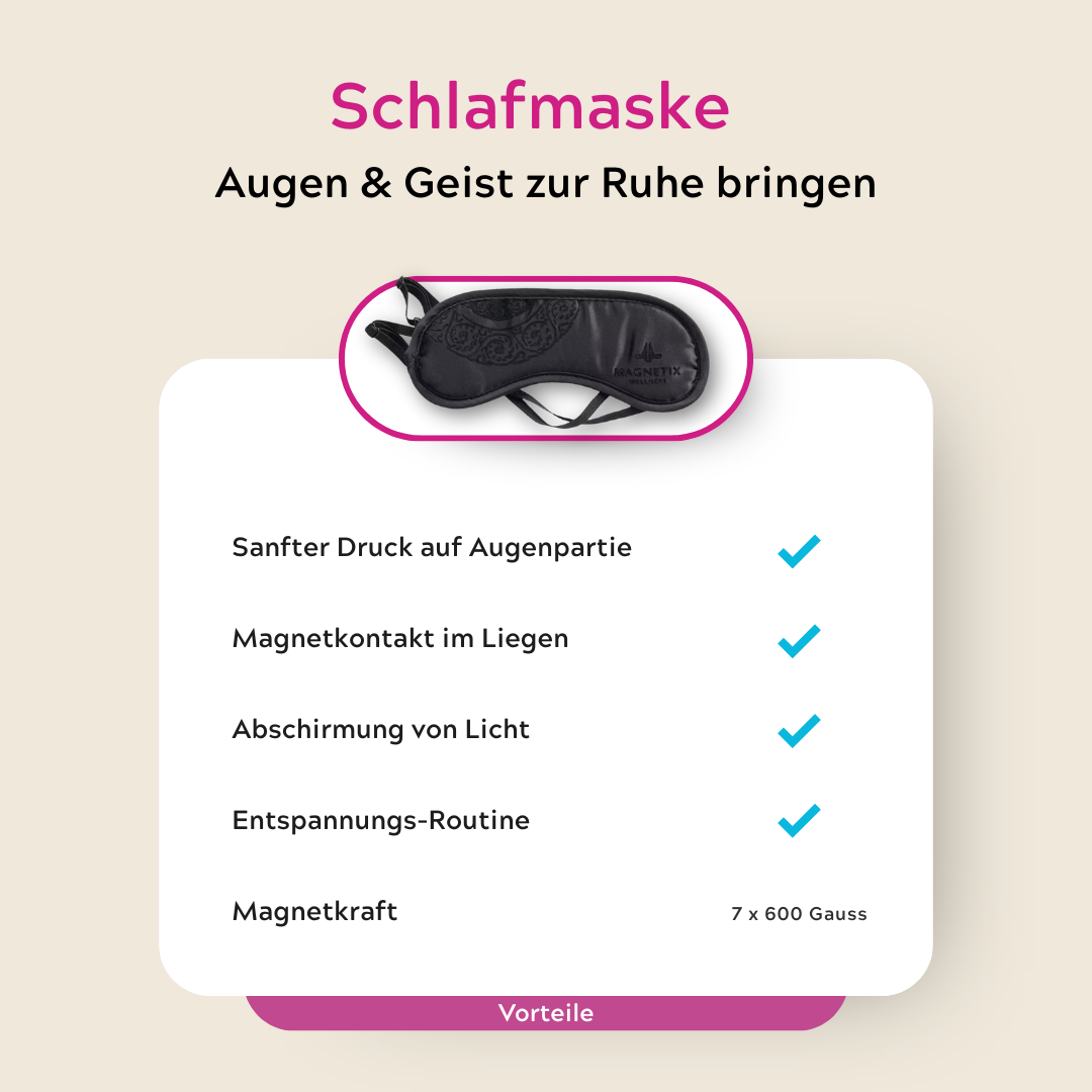 Schlafmaske mit Magneten schwarz