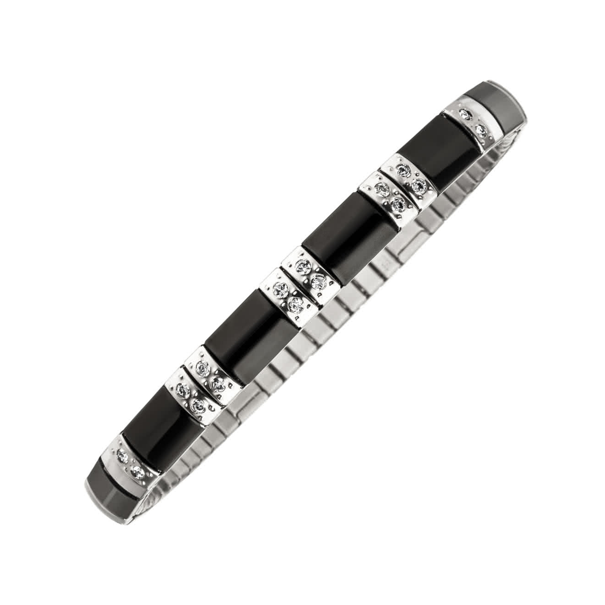 Flexi-Armband Schwarz Kristalle