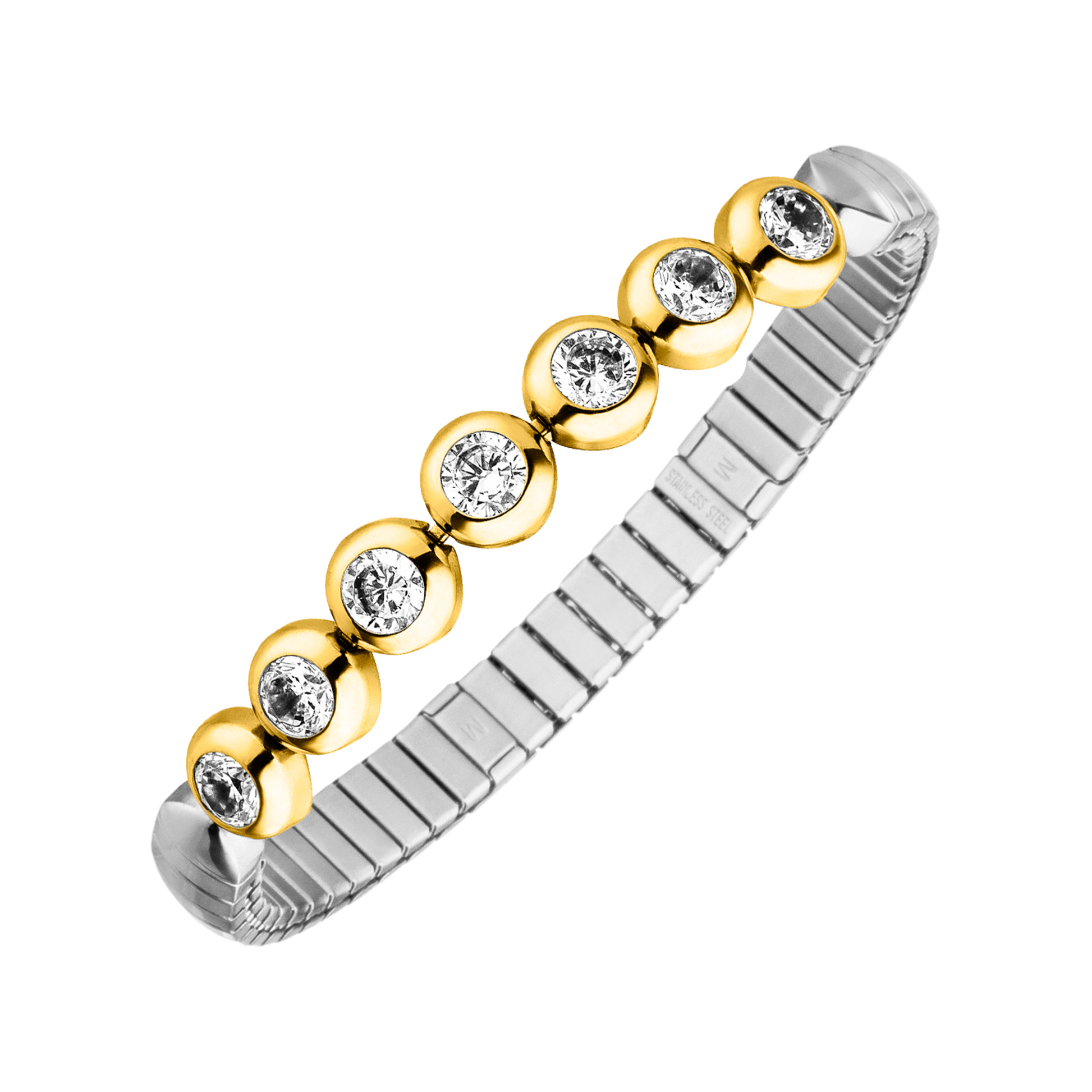 Flexi-Armband mit Zirkonia gold