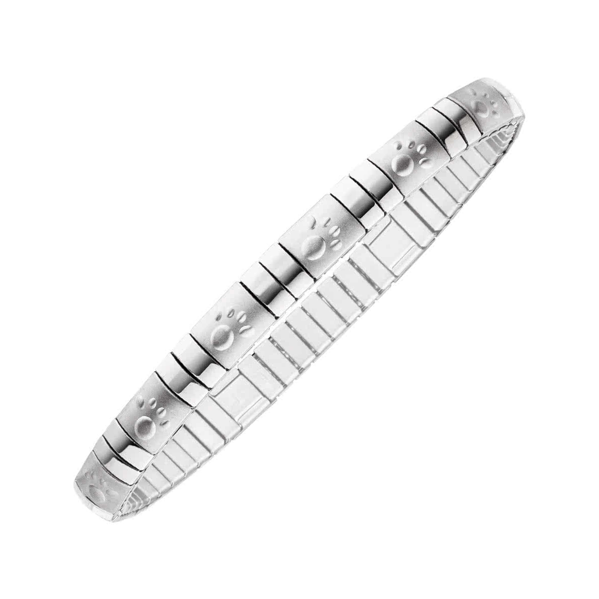 Flexi-Armband Pfote silber