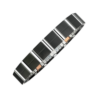 Bracelet flexible noir argent