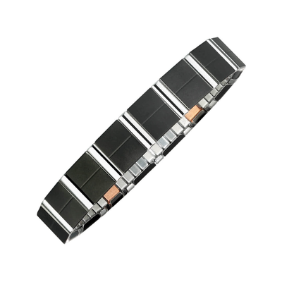 Bracelet flexible noir argent