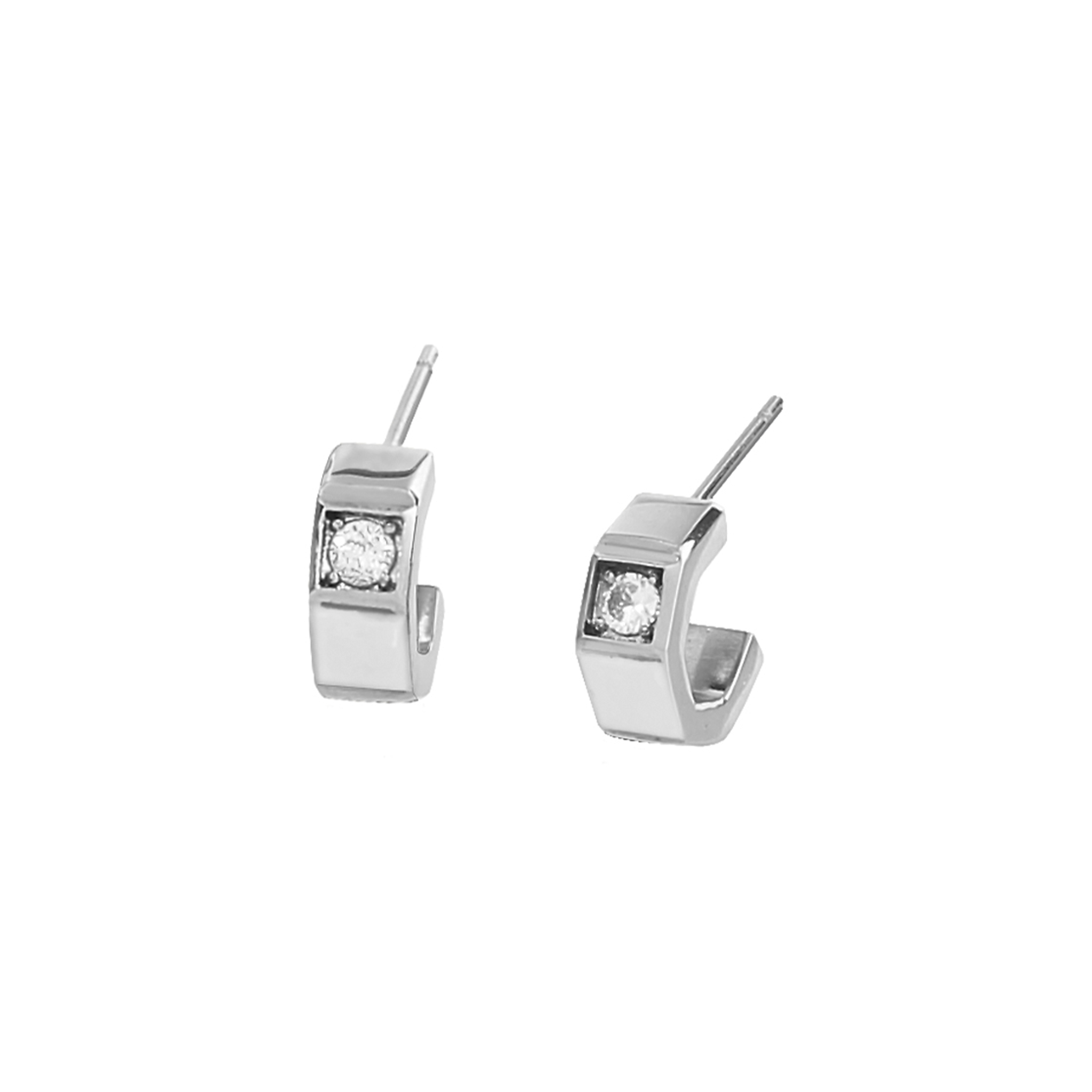 Ohrringe Creolen Cube silber