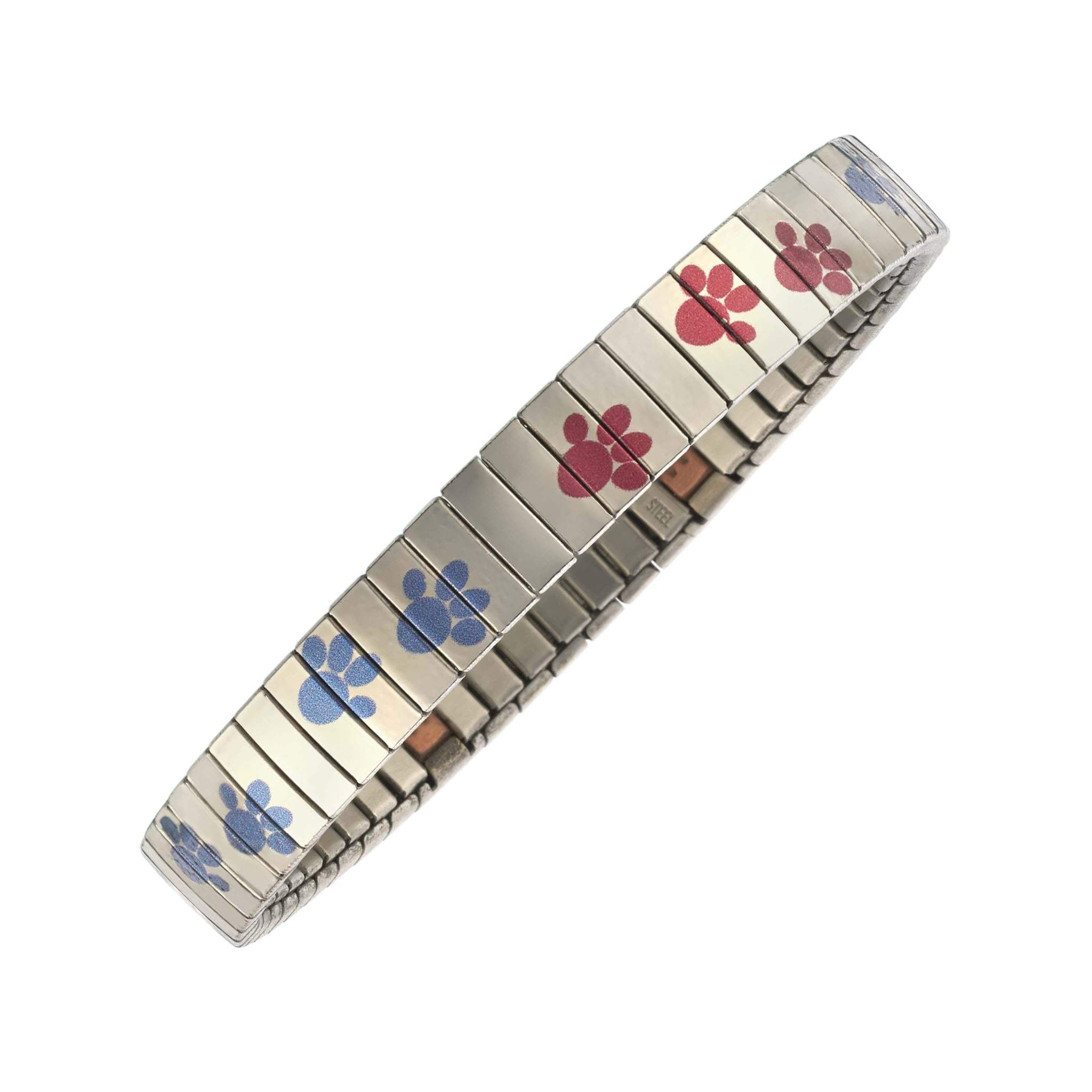 Flexi-Armband Pfoten  silber
