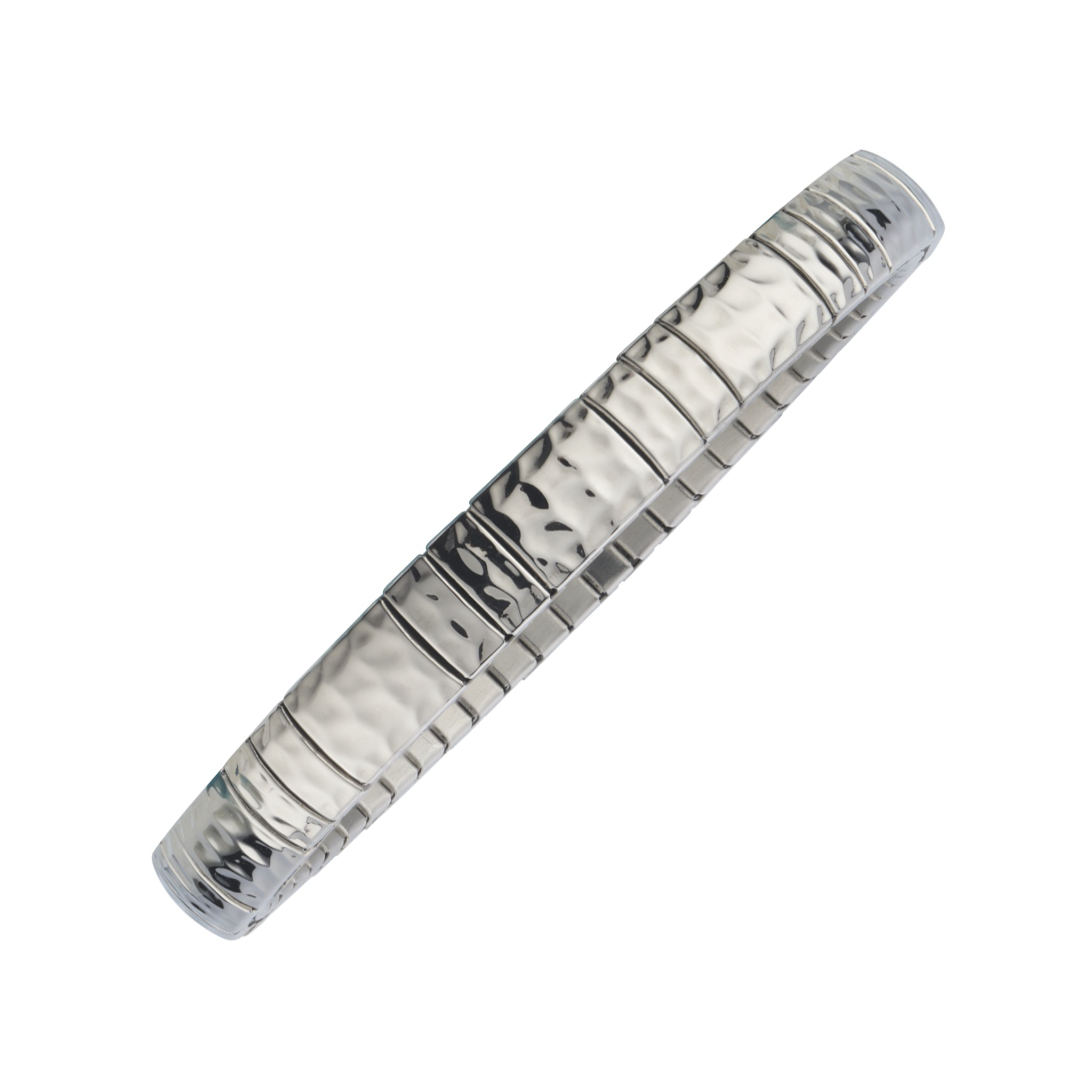 Flexi-Armband Hammered Elegance – Silber