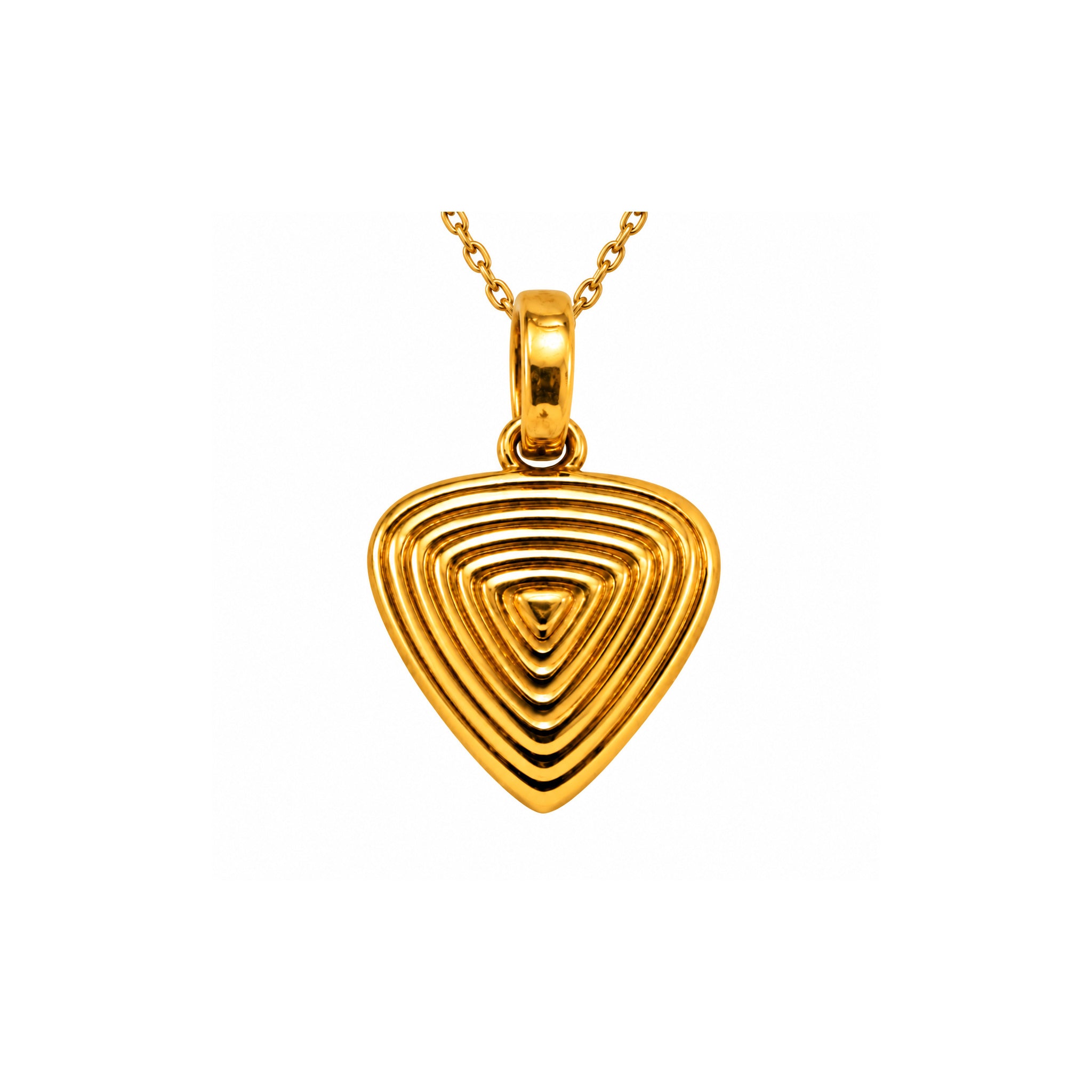 Powerherz Anhänger im Rillen Design, Gold