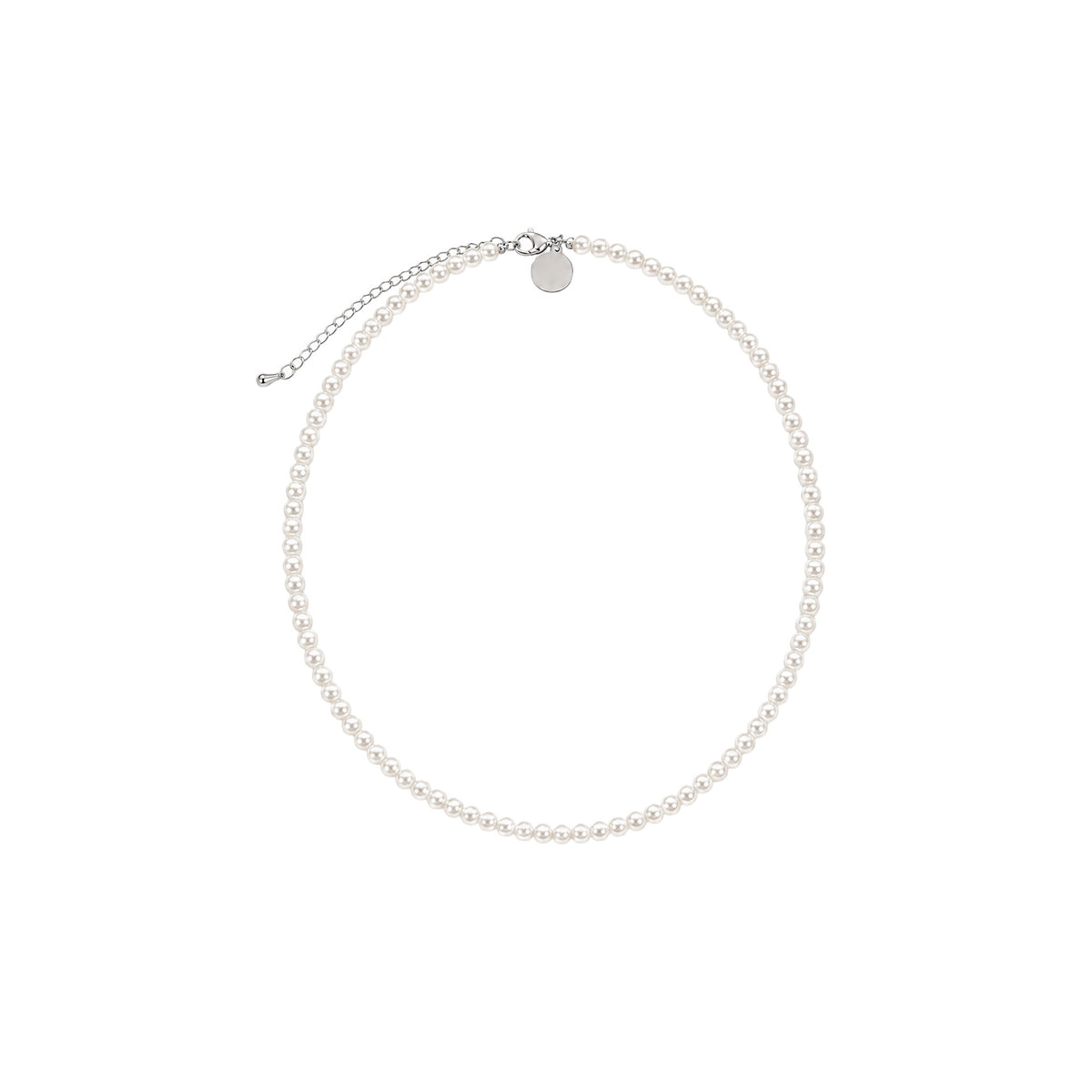 Halskette mit Barockperle, Silber, M bis XL