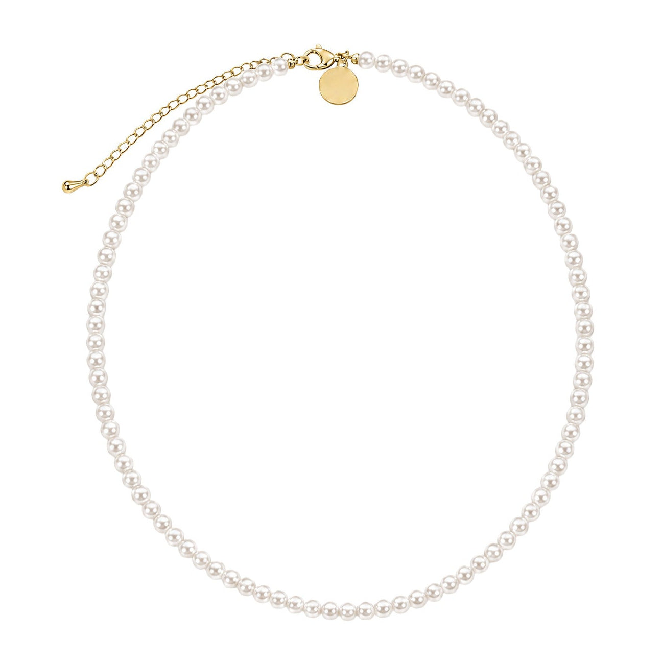 Perlenkette Gold aus Muschelkernperlen, Ø 5 mm
