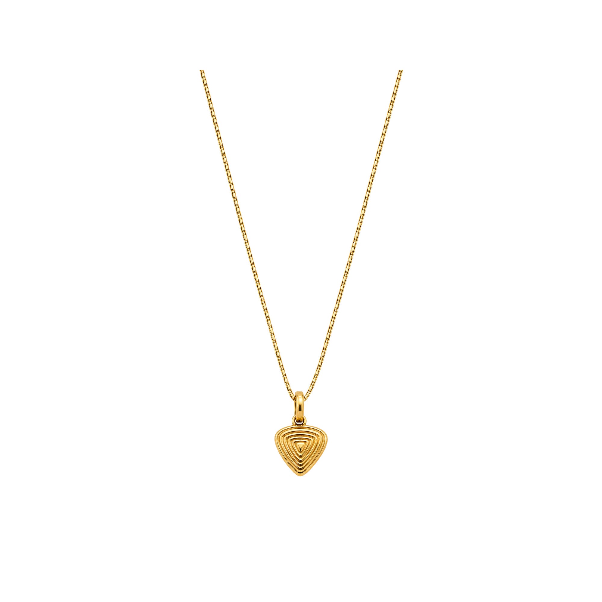 Powerherz Anhänger im Rillen Design, Gold