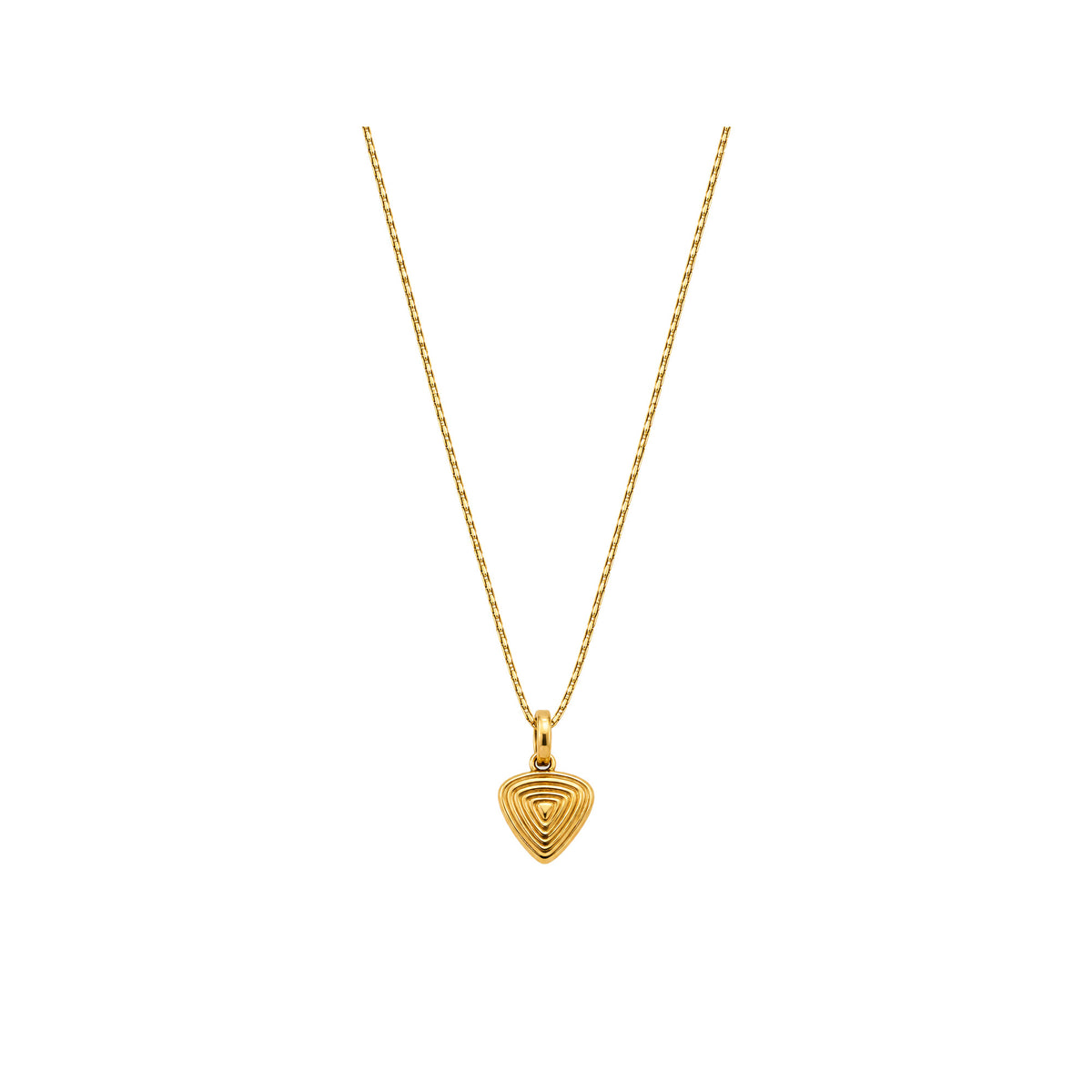 Powerherz Anhänger im Rillen Design, Gold
