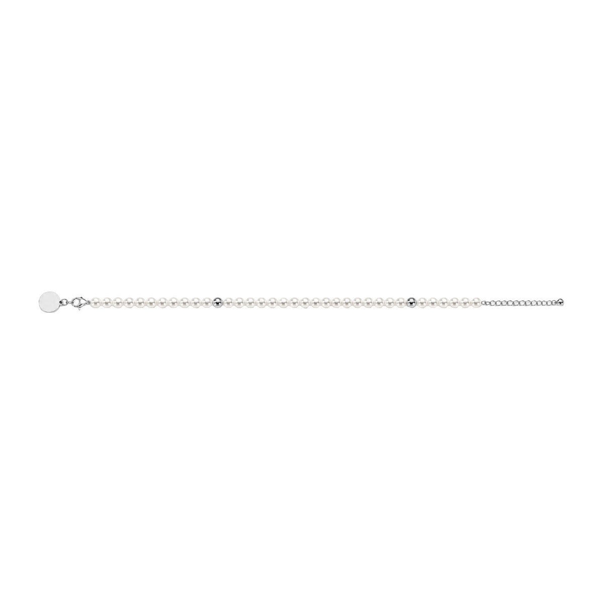 Perlenfußkette Silber, 22 bis 28 cm